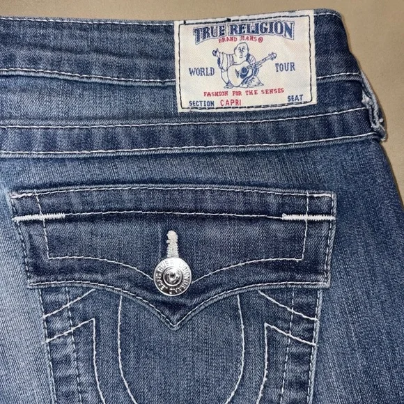 TRUE RELIGION low rise - cropped skinny leg ankle jeans - Size 30